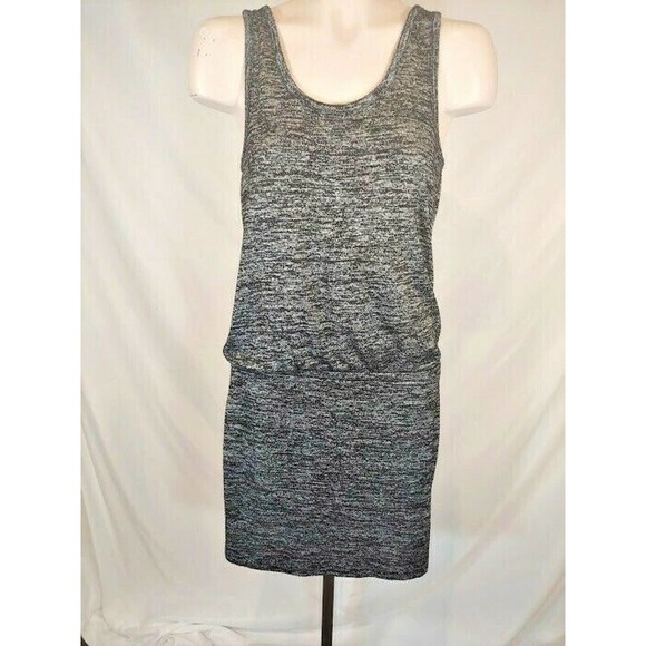 Ann Taylor LOFT Spacedye Sleeveless Drop Waist Dress Black Gray Small - Picture 3 of 6